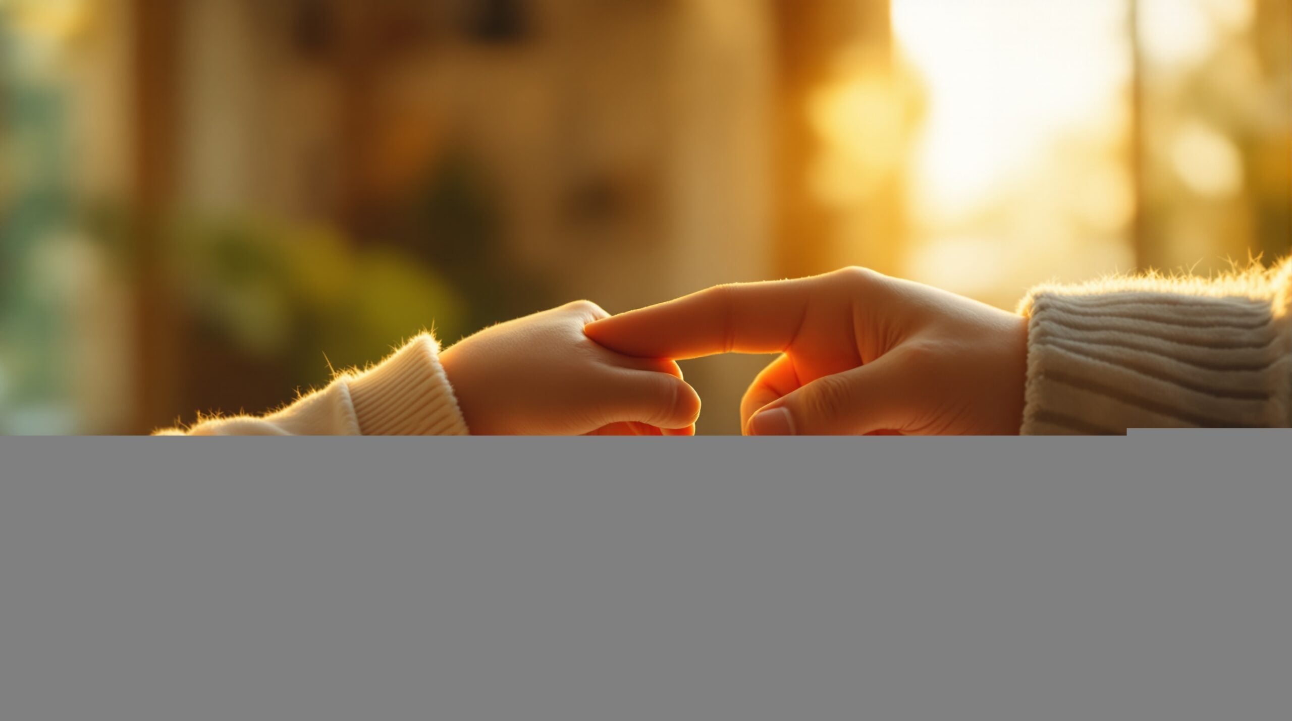 Child's hand holding parent's finger - representing trust and stability