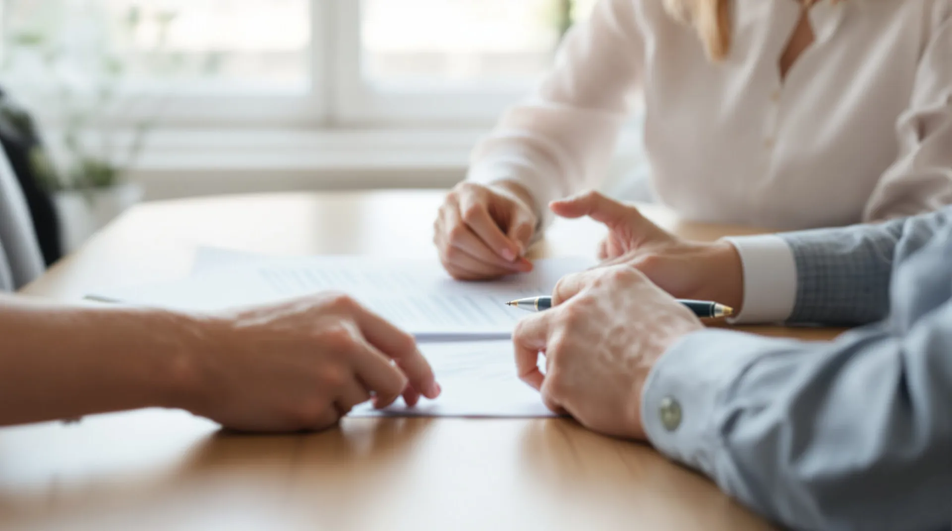 Couple reviewing cohabitation agreement together
