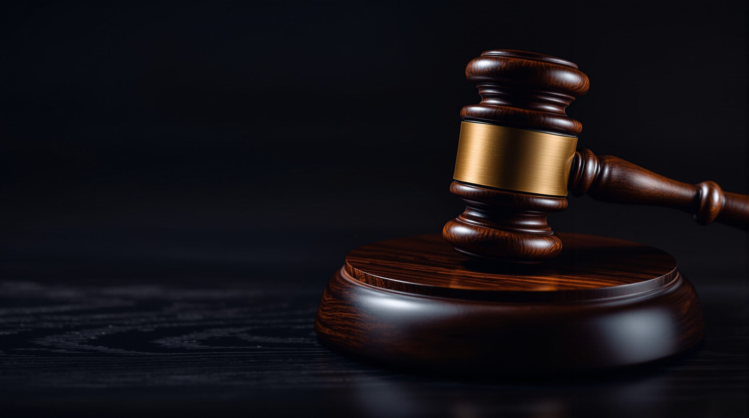 Judge's gavel in motion