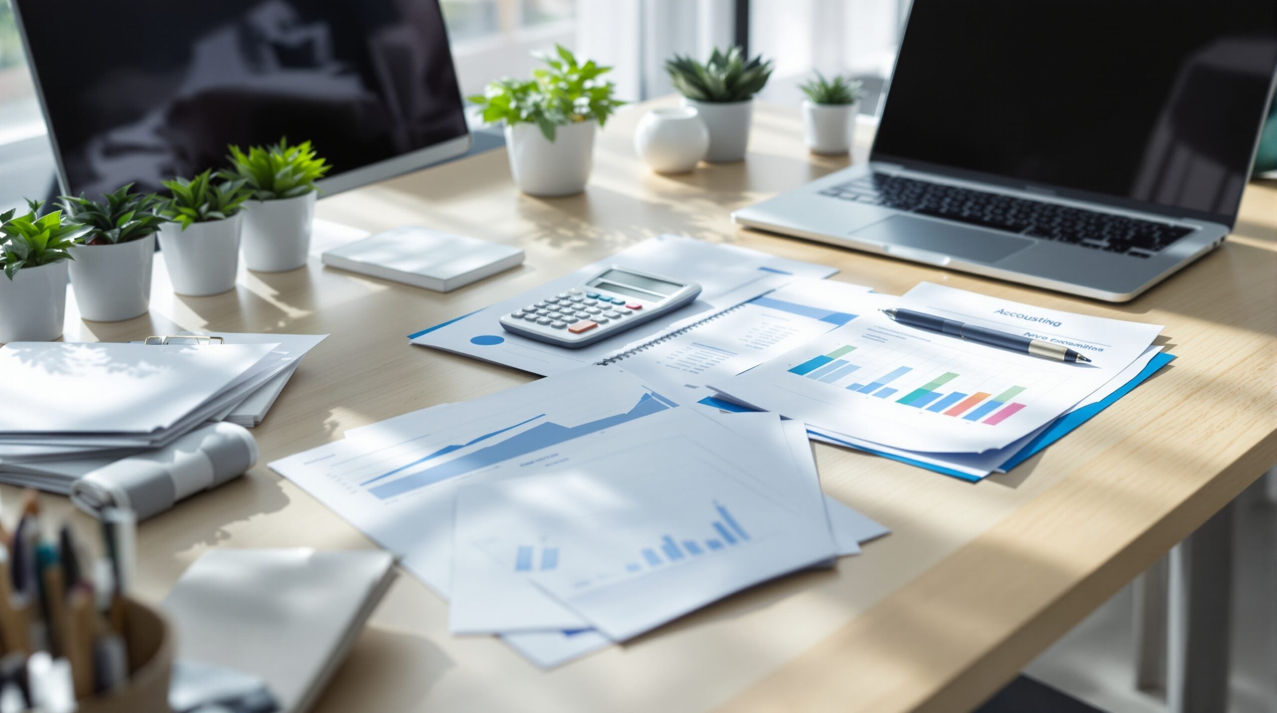 Business financial planning workspace