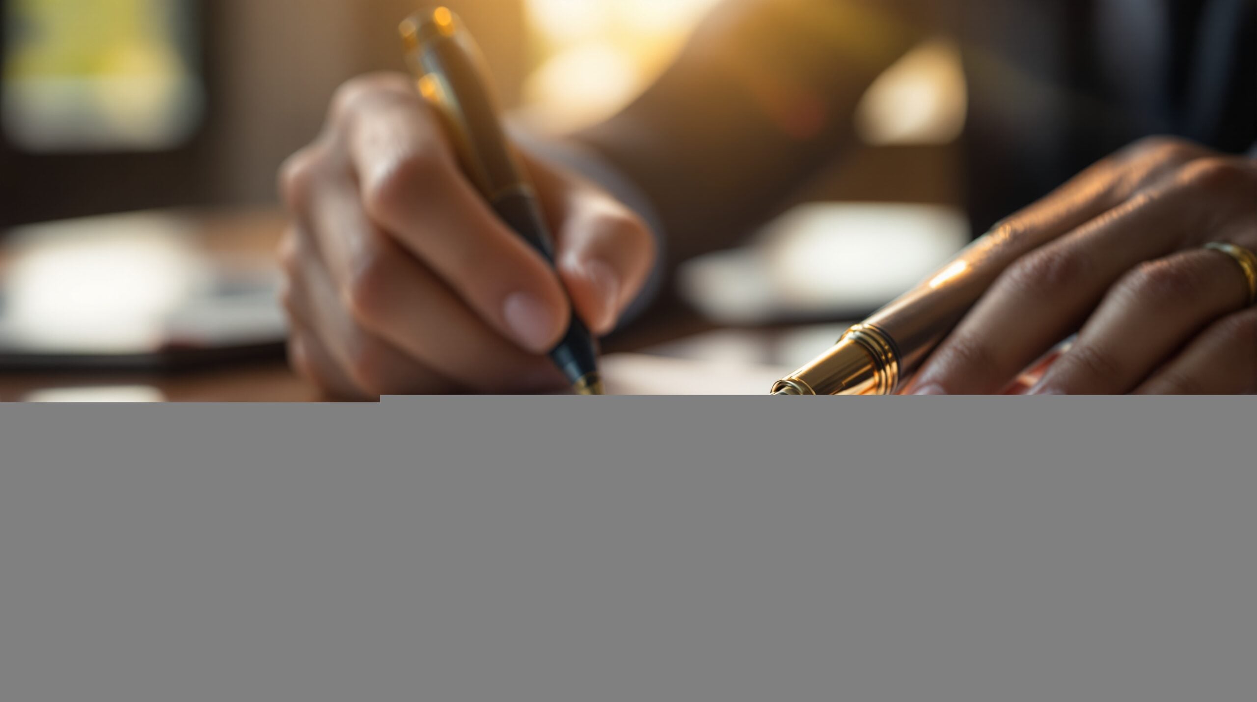 Fountain pen on separation agreement document
