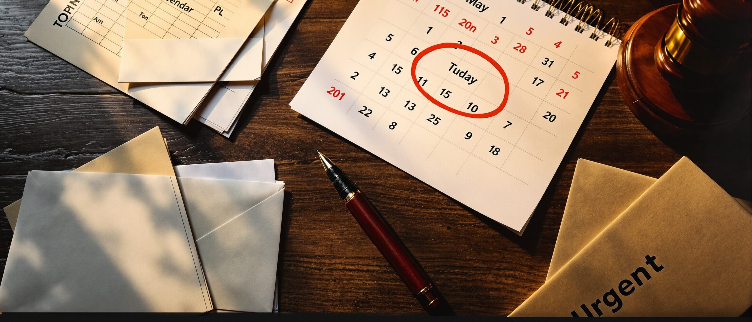 Calendar with 30-day deadline circled for divorce default proceedings in Ontario