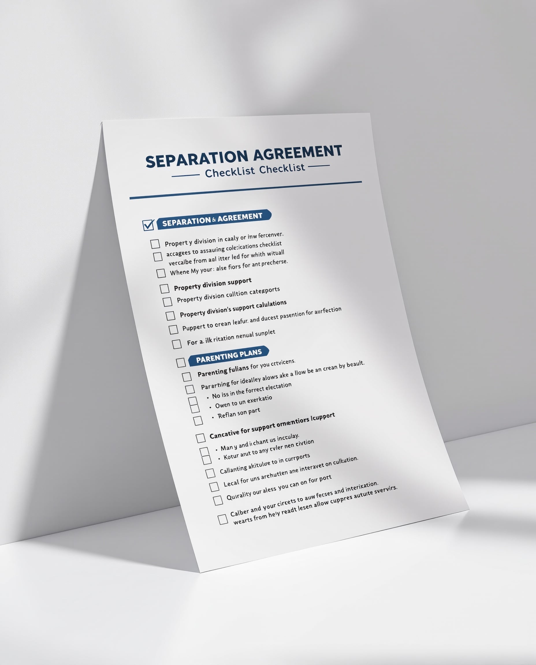 Separation Agreement Checklist